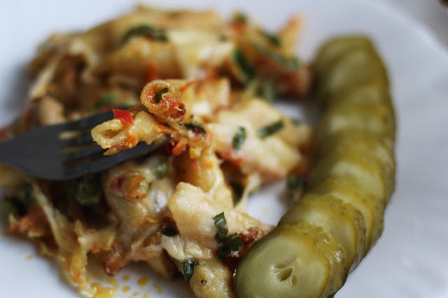 
Makaronų apkepas su triušiena ir daržovėmis
