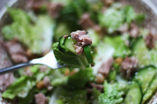 
Gaivios tuno salotos su avinžirniais
