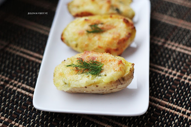 
Užkeptos bulvių puselės
