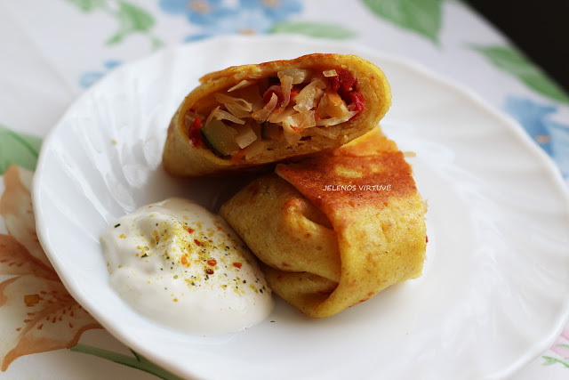 
Lietiniai blynai su daržovių įdaru
