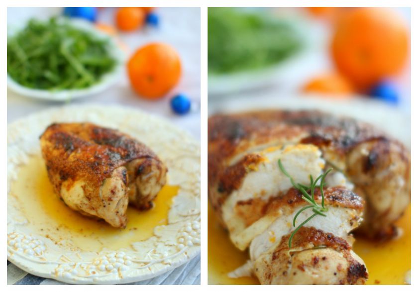 Vištiena kepta su apelsinų-rozmarino sviestu