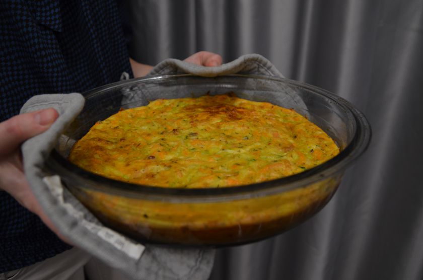 Cukinijų ir morkų apkepas su lašiša