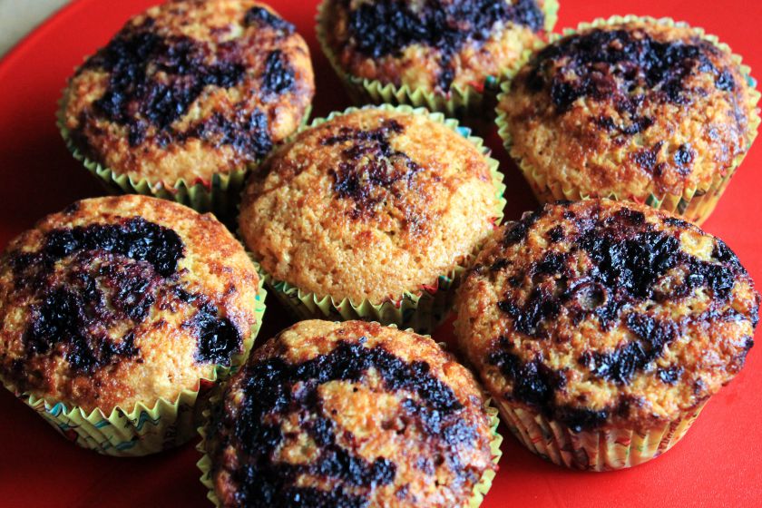 Pusryčių keksiukai su&nbsp;mėlynėmis