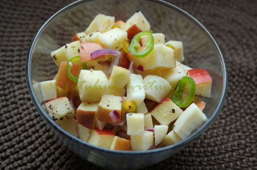 Salotos su obuoliais ir sūriu