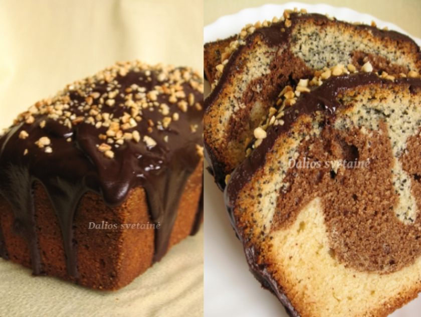 Trispalvis keksas su aguonomis