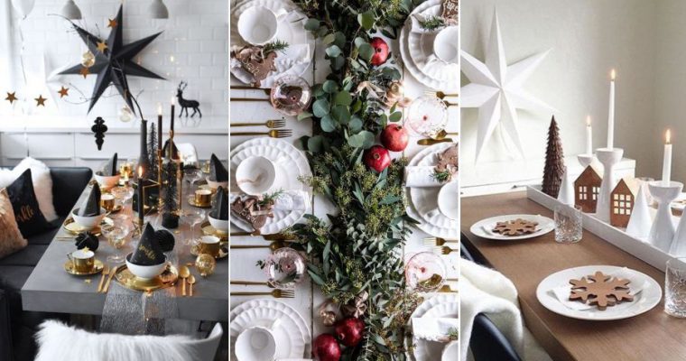 Idėjos kaip elegantiškai ir stilingai dekoruoti Kalėdų stalą (30+ foto)